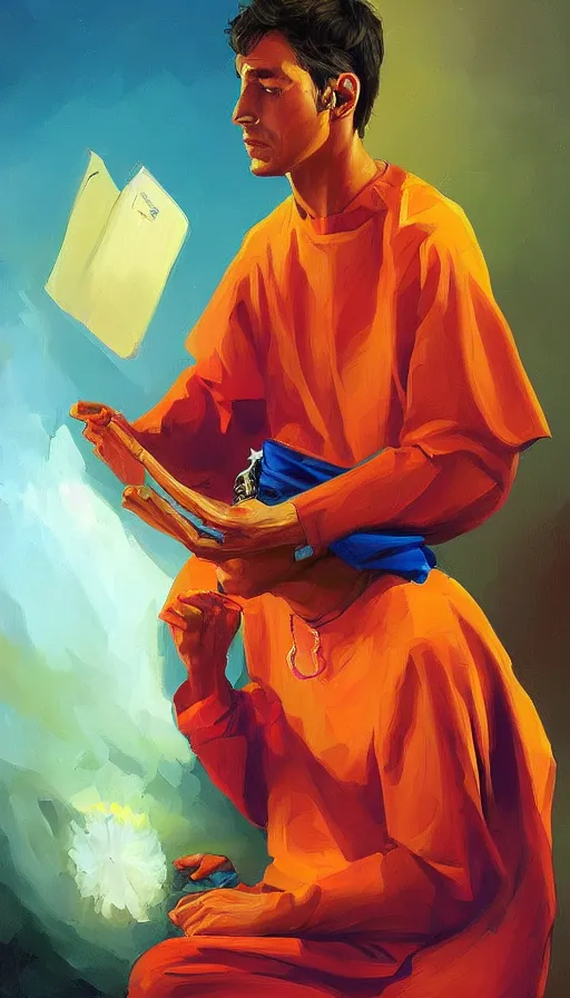 Image similar to portrait of a digital shaman, by rhads