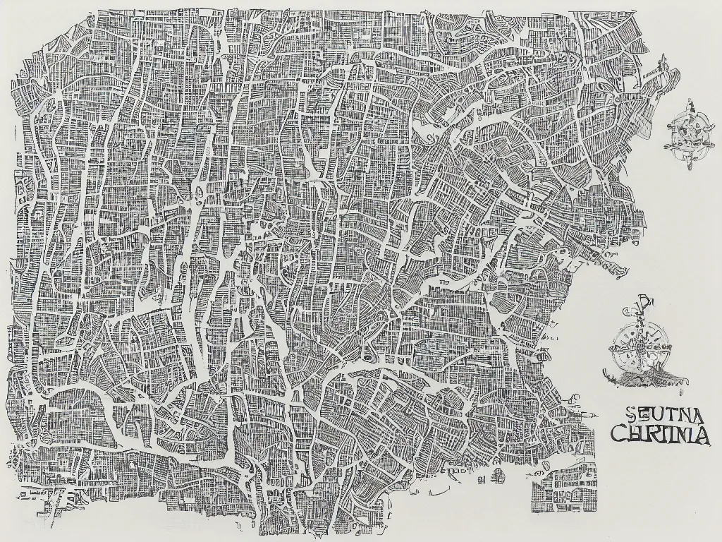 Image similar to A map of South Carolina, Ink drawing by Deven Rue, fine point pen