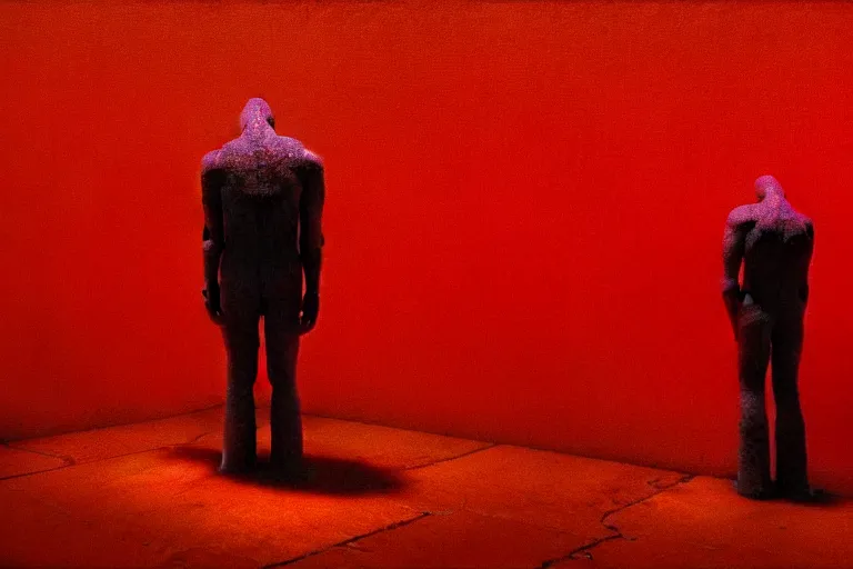 Prompt: blemmyes headless man medevil times, in the style of beksinski, part by edward hopper, part by rodcenko, part by yue minjun, intricate and epic composition, red by caravaggio, insanely quality, highly detailed, masterpiece, red light, artstation, 4 k