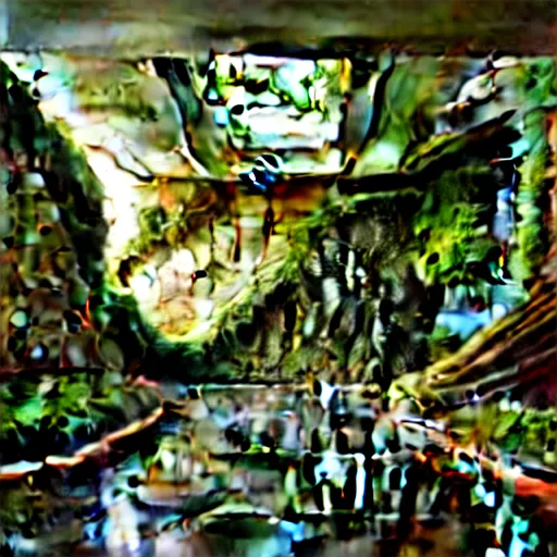 Image similar to a dream about opulent, abandoned overgrown futuristic base on Mars designed by Zaha Hadid, lush plants growing through the glossy floors and walls, walls are covered with moss and vines, beautiful, dusty, golden volumetric light shines through, golden rays fill the space with warmth, rich with epic details, dreamy atmosphere and drama