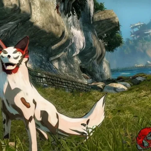 Prompt: « next level graphics ingame okami 2 on playstation 5, nextgen remake, ultra realistic »