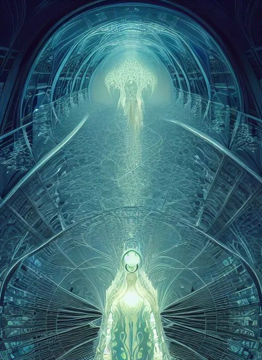 Prompt: fractals!! calm, healing, resting, water, hybrids, tech wear!!!, scifi, glowing lights!! intricate elegant, highly detailed, volumetric, smoke, digital photograph, artstation, concept art, smooth, sharp focus, thin glowing wires, illustration, art by greg rutkowski and alphonse mucha, singularity!!!