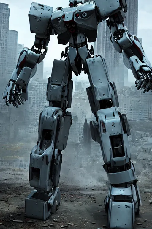 Image similar to a furture ai boxing humanoid mecha in ruin city, victory, punk style, by war robots, real steel ( 2 0 1 1 ), westworld and eve venture and pacific rim and machine warrior 5, cryengine, frostbite 3 engine, camouflage scheme, sharp focus, 8 k realistic, high definition, insanely detailed, sunny, ray tracing, realistic shaded,