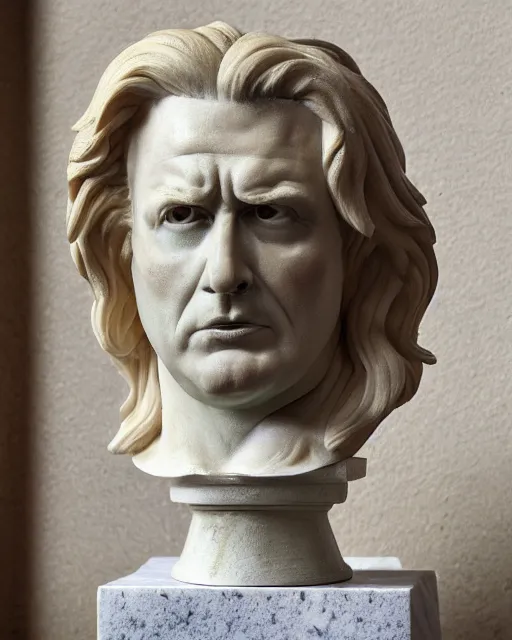 Prompt: a marble bust of Donald Trump in the style of ancient rome