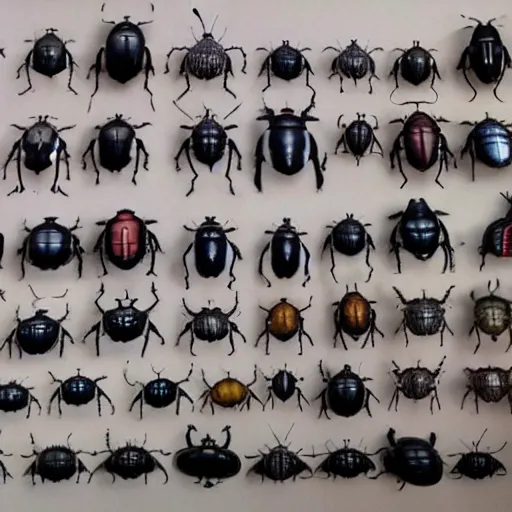 Image similar to a display of different kinds of beetles