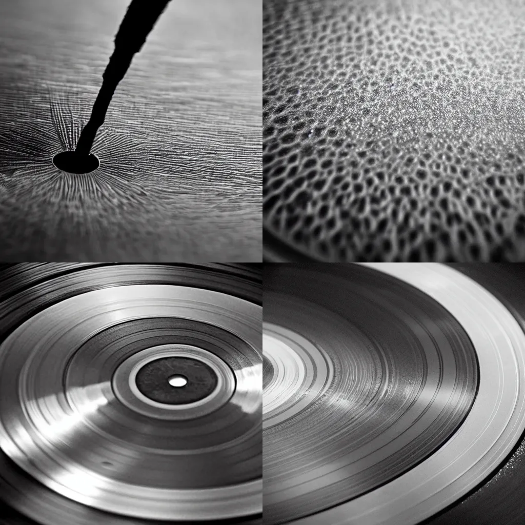 A Vinyl Close Up With Dust, B&w | Stable Diffusion | OpenArt