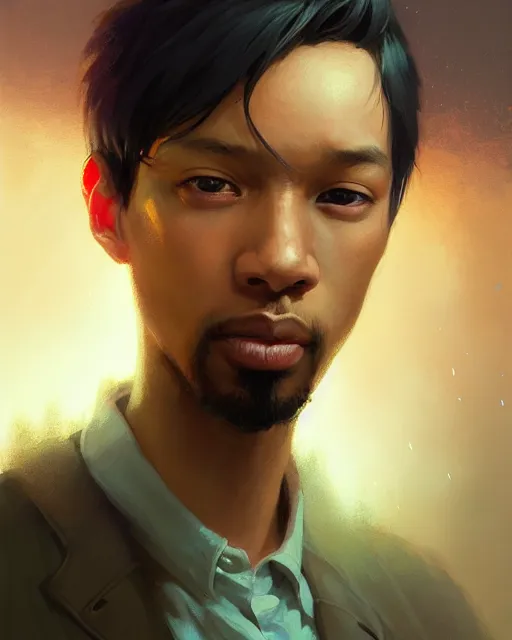 Prompt: portrait of young rza, stephen bliss, unreal engine, fantasy art by greg rutkowski, loish, rhads, ferdinand knab, makoto shinkai and lois van baarle, ilya kuvshinov, rossdraws, tom bagshaw, global illumination, fan art, radiant light, detailed and intricate environment