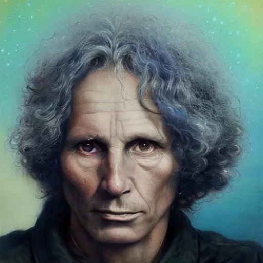 Prompt: UHD tonalism cosmic painting of elderly, old Jim Morrison, by Antonio Caparo and Ferdinand Knab and Greg Rutkowski, UHD, photorealistic, trending on artstation, trending on deviantart