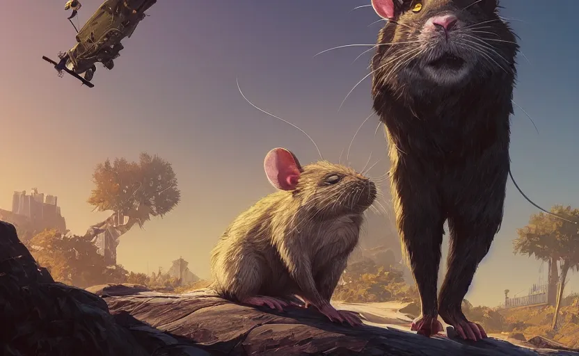 Image similar to highly detailed image of joe biden as a rat, in gta v, stephen bliss, unreal engine, fantasy art by greg rutkowski, loish, rhads, ferdinand knab, makoto shinkai and lois van baarle, ilya kuvshinov, rossdraws, tom bagshaw, global illumination, radiant light, detailed and intricate environment