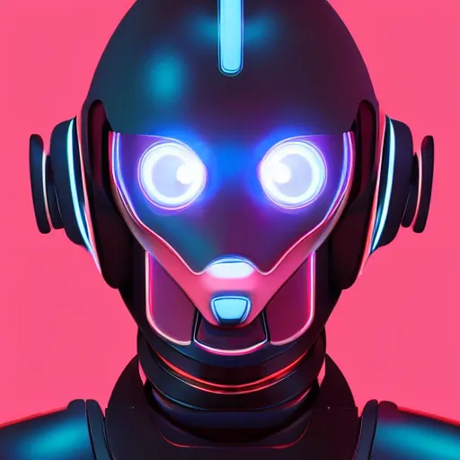 Image similar to a portrait of futuristic robot posed in front of a flat background, digital art in the style of greg rutkowksi trending on artstation