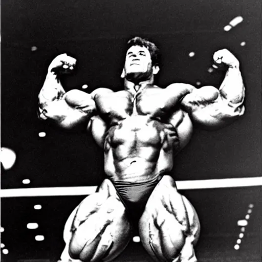 Prompt: the hulk winning the mr. olympia