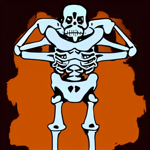 Prompt: a skeleton gorilla in the style of undertale by toby fox