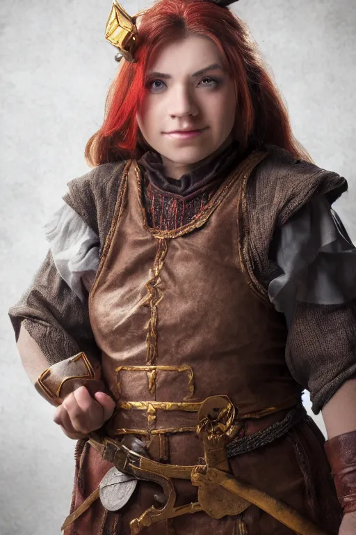 Prompt: a female DND dwarf, high resolution film still, 8k, HDR colors, cosplay, studio lighting