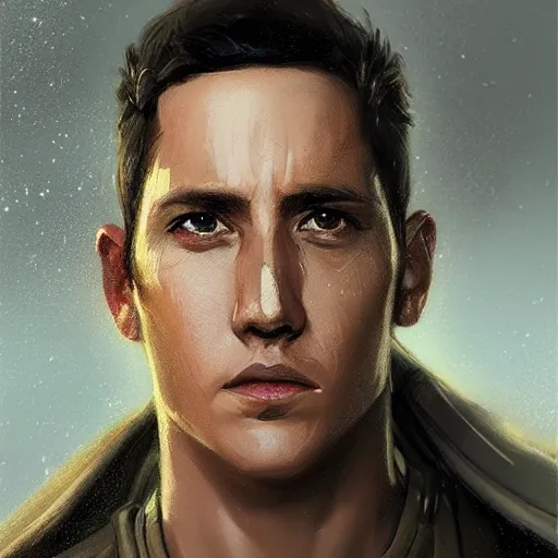 Image similar to portrait of a man by greg rutkowski, gabriel luna wearing tactical gear of the galactic alliance, star wars expanded universe, he is about 3 0 years old, highly detailed portrait, digital painting, artstation, concept art, smooth, sharp foccus ilustration, artstation hq