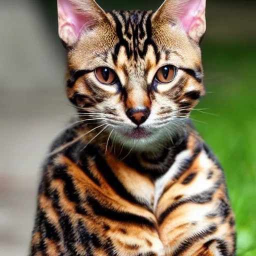 Prompt: bengal cat wearing body armor