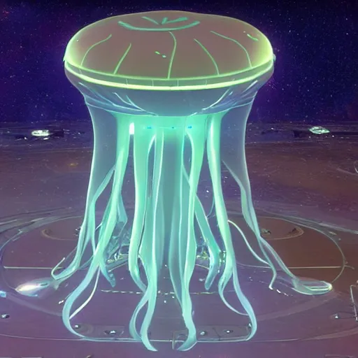 Image similar to the jellyfish stool by guardians of the Galaxy, elysium, star citizen