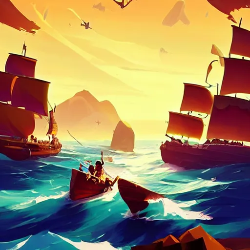 Image similar to painting treasure on sea of thieves game smooth median photoshop filter cutout vector, behance hd by jesper ejsing, by rhads, makoto shinkai and lois van baarle, ilya kuvshinov, rossdraws global illumination