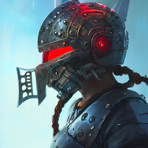 Image similar to cyberpunk viking helmet mask warrior goddess robot ninja fantasy, art gta 5 cover, official fanart behance hd artstation by jesper ejsing, by rhads, makoto shinkai and lois van baarle, ilya kuvshinov, ossdraws