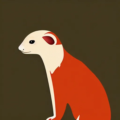 Prompt: ferret programmer, avatar image, digital art, minimalism