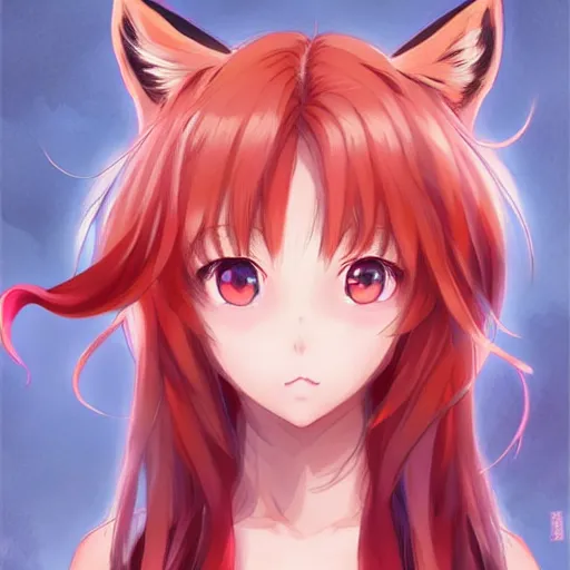 Prompt: anime portrait of a fox girl as an anime girl by Stanley Artgerm Lau, WLOP, Rossdraws, James Jean, Andrei Riabovitchev, Marc Simonetti, and Sakimichan, trending on artstation