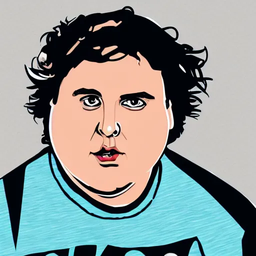 Image similar to jonah - hill / andy milonakis & clark duke hybrid, vector, svg sticker art