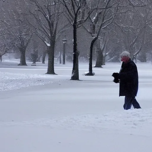 Image similar to an old man covered in snow