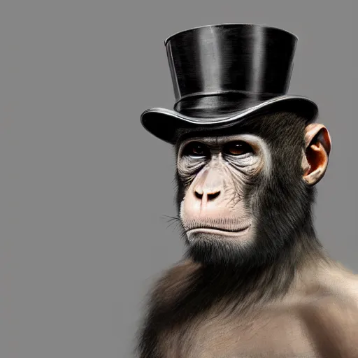 Prompt: photorealistic painting of a monkey with a top hat, partially clothed in metal-plated battle armor, symmetrical face, perfect eyes, intricate, elegant, digital painting, concept art, illustration, sharp focus, minimal artifacts, from Metal Gear, in the style of Ruan Jia and Mandy Jurgens, by Greg Rutkowski, trending on Artstation, award winning