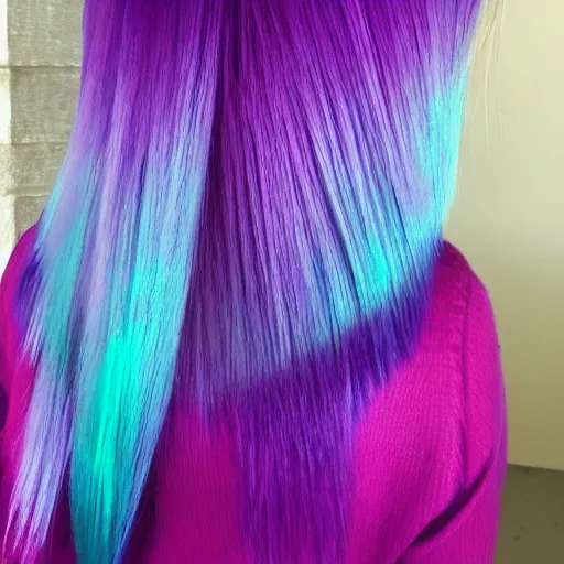 Prompt: aurora borealis hair anime girl