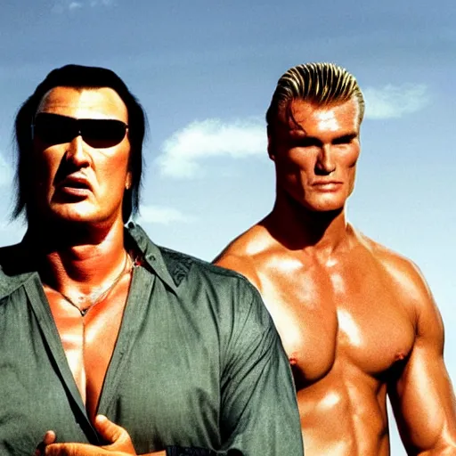 Image similar to steven seagal and dolph lundgren - c 0. 0 0 0 1