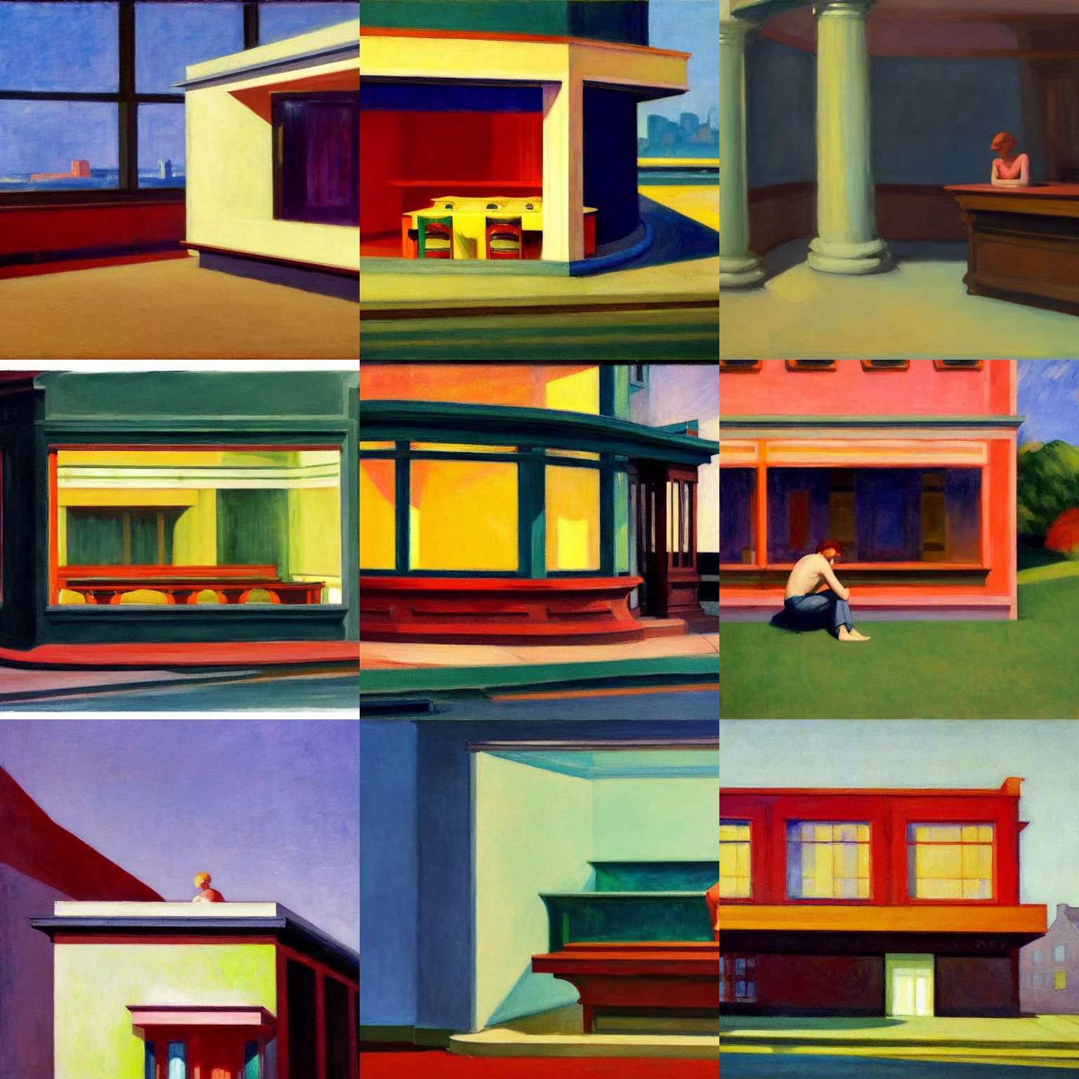 Prompt: Entropy, painted by Edward Hopper