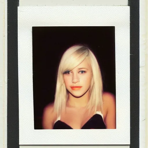 Prompt: a young beautiful female blonde polaroid