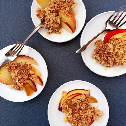 Image similar to caramelized apple on almond crumble fine dining