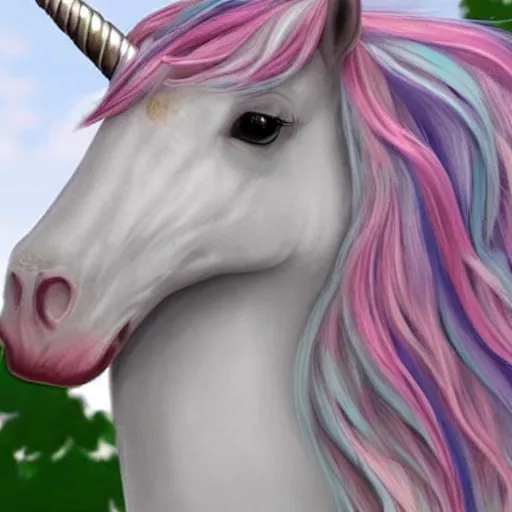 Image similar to a very realistic unicorn