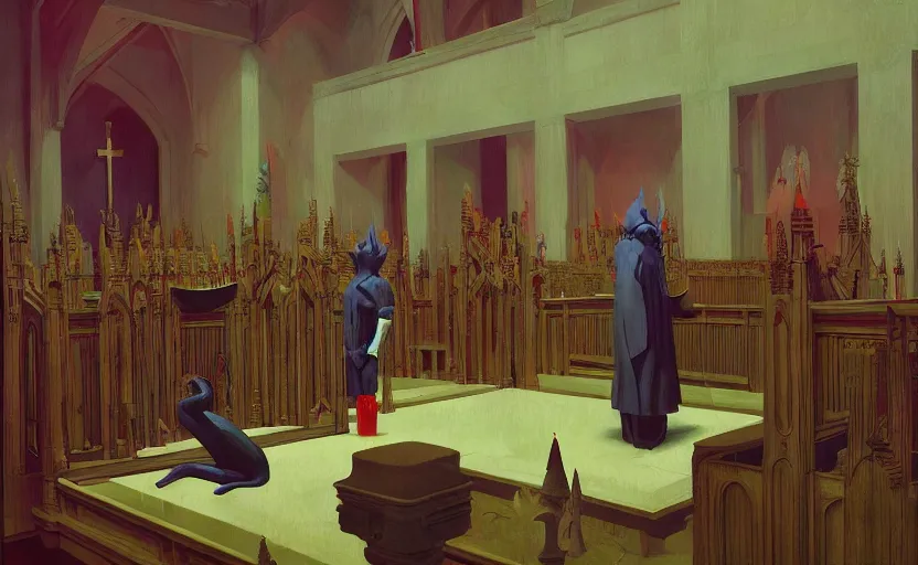 Image similar to King funeral at church,highly detailed, very coherent, painted by Francis Bacon and Edward Hopper, Wayne Barlowe, painted by James Gilleard, surrealism, airbrush, art by JamesJean