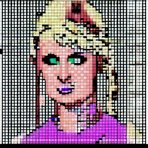 Image similar to Paris Hilton pixel art