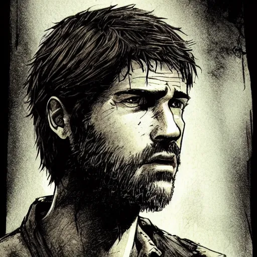 Image similar to joel from the last of us drawn by ben templesmith