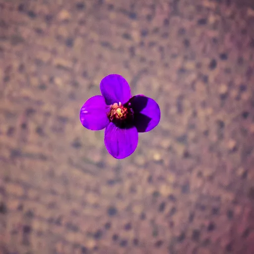 Prompt: closeup photo of purple flower petal flying above a summer city, aerial view, shallow depth of field, cinematic, 8 0 mm, f 1. 8