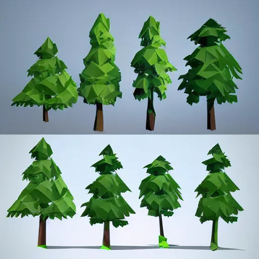 Image similar to a forest of 3d low poly trees