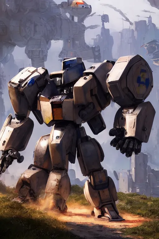 Image similar to mechwarrior 5 : mercenaries mech megaman transformer robot boss tank engine game octane render, 4 k, hd 2 0 2 2 3 d cgi rtx hdr style chrome reflexion glow fanart, global illumination ray tracing hdr fanart arstation by ian pesty by jesper ejsing pixar and disney unreal zbrush central hardmesh