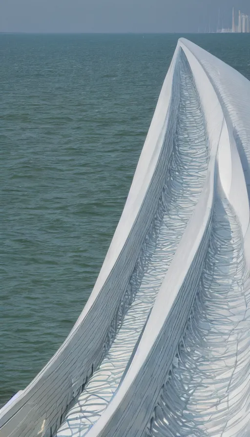 Prompt: color pentax photograph of pristine zaha hadid storm surge barriers. very beautiful!!