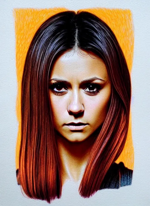 Prompt: ultra intricately composed color pencil illustration of nina dobrev in the movie leon the professional. beautiful shadowing, 3 d shadowing, reflective surfaces, illustrated completely, 8 k beautifully detailed pencil illustration, extremely hyper - detailed pencil illustration, intricate, epic composition, very very kawaii, masterpiece, bold complimentary colors. stunning masterfully illustrated by artgerm and range murata.