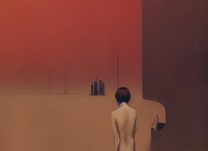 Prompt: portrait titled crowds, science fiction, Edward Hopper and James Gilleard, Zdzislaw Beksinski highly detailed