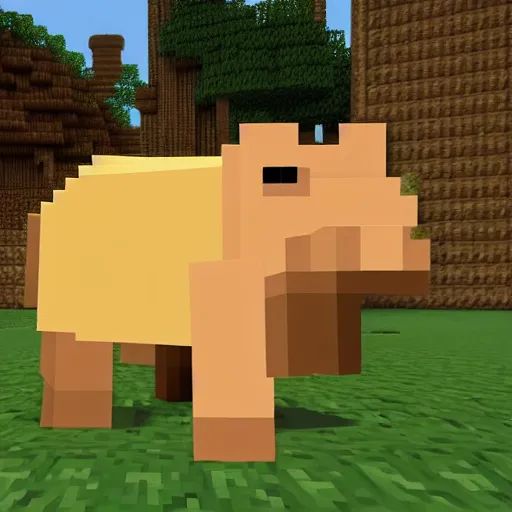 Prompt: the capybara is the latest mob added to minecraft
