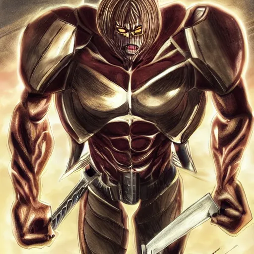 Prompt: armored titan, gigachad