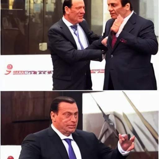 Prompt: Carlo Calenda vs Silvio Berlusconi Kung Fu