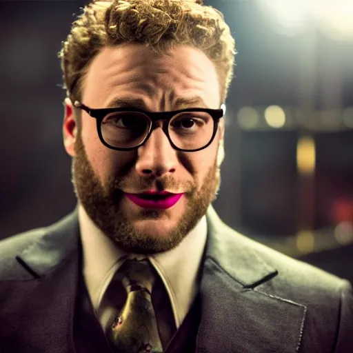 Prompt: stunning awe inspiring seth rogen as the joker movie still 8 k hdr atmospheric lighting