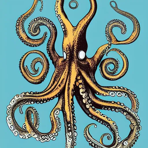 Image similar to an octopus with octopuses in the tentacles, recursive