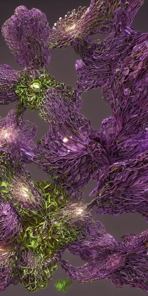 Prompt: a render of a 3 d organic structure, wilted flowers, c 4 d, by zhelong xu and ernst haeckel, hyper realistic, plain background, 8 k, volumetric lightning, trending on artstation