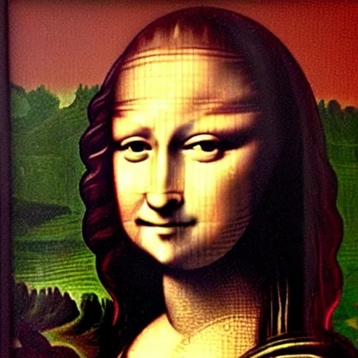 Image similar to monalisa with cosmetics!!!!!!!!!! and makeup!!!!!!!!!!