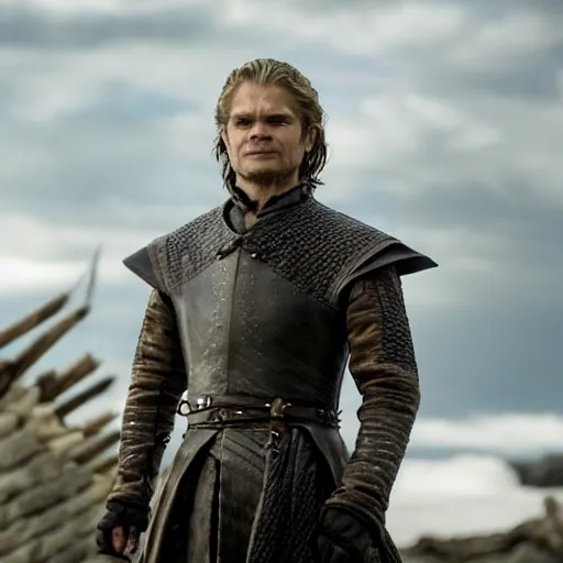 Prompt: action 7 0 mm medieval fantasy half length action photo from game of thrones of timothy olyphant as a dueling swashbuckler, photo by philip - daniel ducasse and yasuhiro wakabayashi and jody rogac and roger deakins